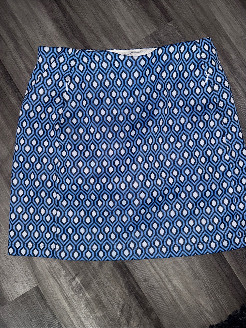 Tory Sport small blue geometric mini skirt skort golf casual resort wear summer